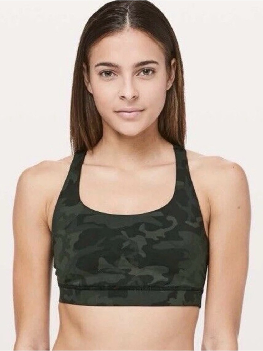 Lululemon Energy Bra Incognito Camo Green Size 8